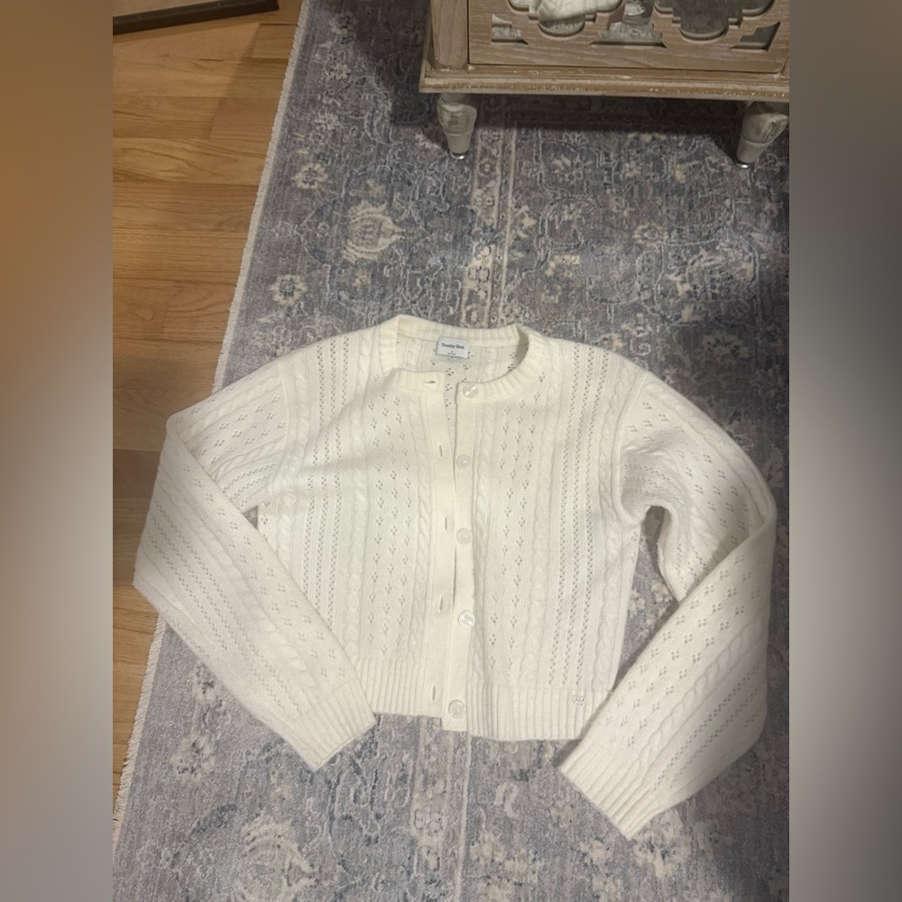 Sunday Best Ivory Button-Up Cardigan
